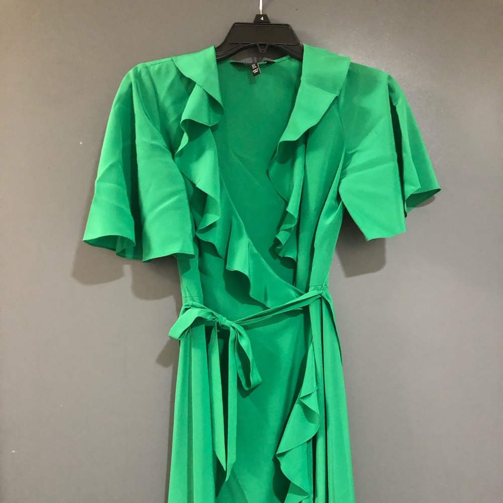 Adorable Karen Millen Emerald Green Wrap Dress - size 4